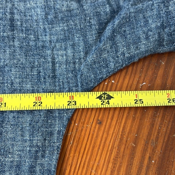 Eileen Fisher Dress 3/4 Sleeve Cotton Chambray Blue Oversized Medium - Picture 5 of 5